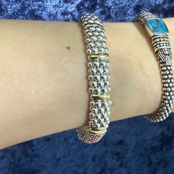 Pink Sapphire Caviar Bracelet | 9mm from Lagos Sz 7 - Picture 6 of 11